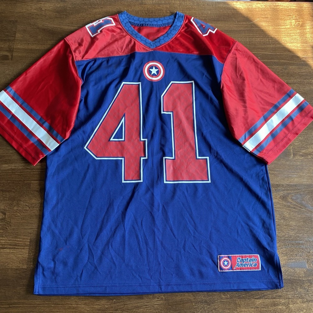 Captain America Super Soldier Sports Jersey Men's Size Adult Large